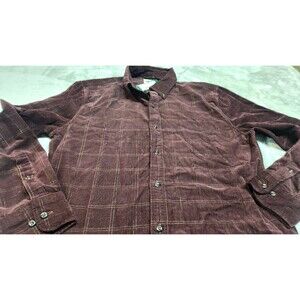 Bonobos Mens Brown Medium Stretch Corduroy Slim Fit Cotton Shirt NWOT‎